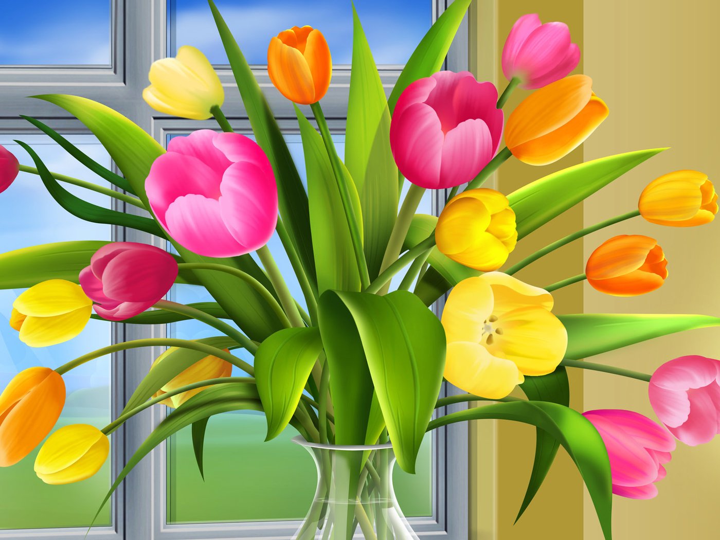 Обои букет, тюльпаны, bouquet, tulips разрешение 1920x1200 Загрузить