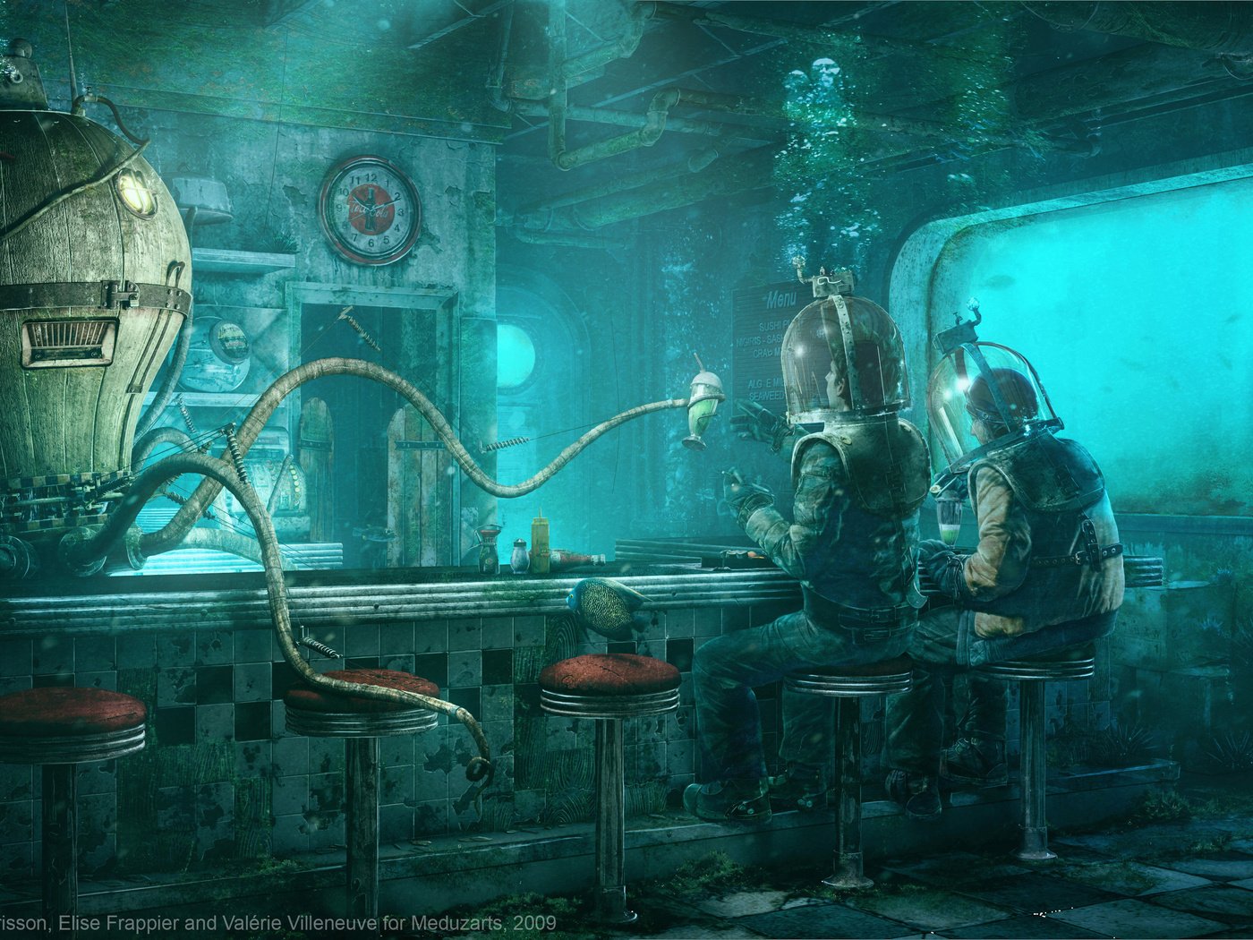 Обои осьминог, под водой, octopus diner, st__phan brisson, elise frappier, valerie villeneuve, водолазы, octopus, under water, divers разрешение 4088x2301 Загрузить