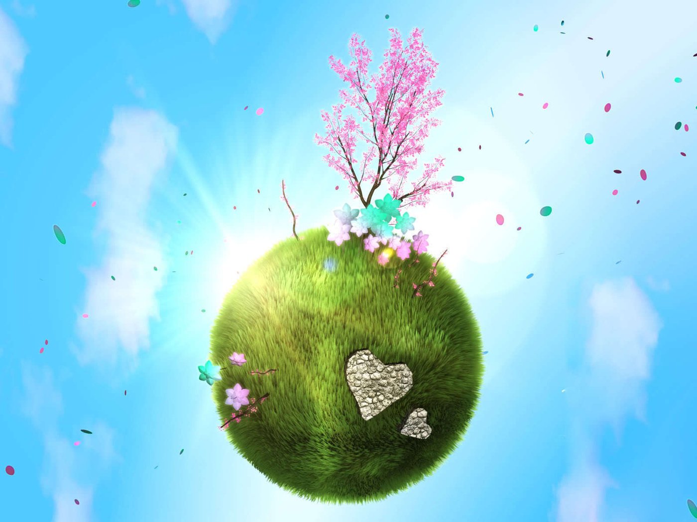 Обои планета, весна, любовь, зеленая, деревце, planet, spring, love, green, tree разрешение 1920x1200 Загрузить