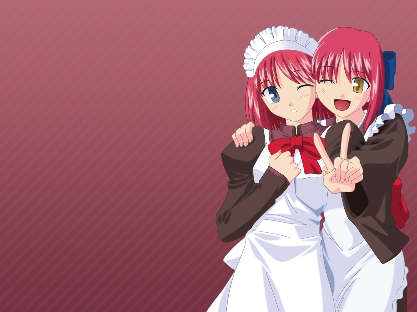 Обои вектор, shingetsutan tsukihime, hisui, kohaku, maid, близняшки, vector, twins разрешение 1920x1200 Загрузить