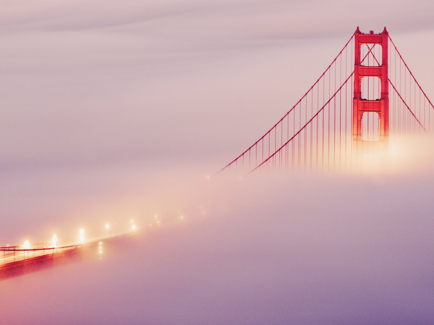 Обои огни, туман, мост, сан-франциско, lights, fog, bridge, san francisco разрешение 2560x1600 Загрузить