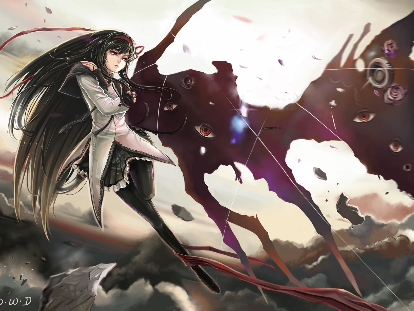 Обои девушка, mahou shoujo madoka magika, akemi homura, girl разрешение 5519x4007 Загрузить