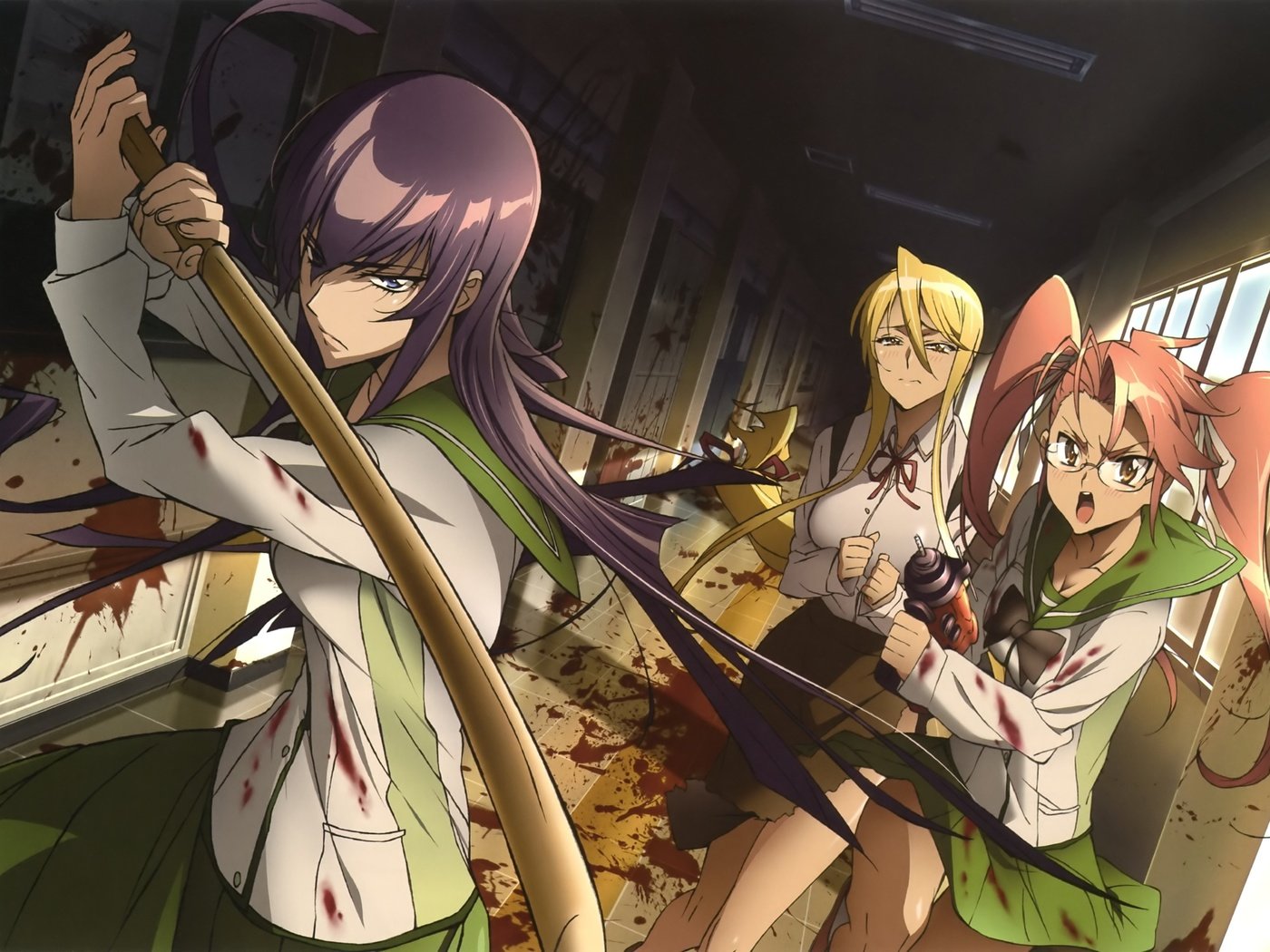 Обои highschool of the dead, sayeko busudzima, saya разрешение 3291x2388 Загрузить