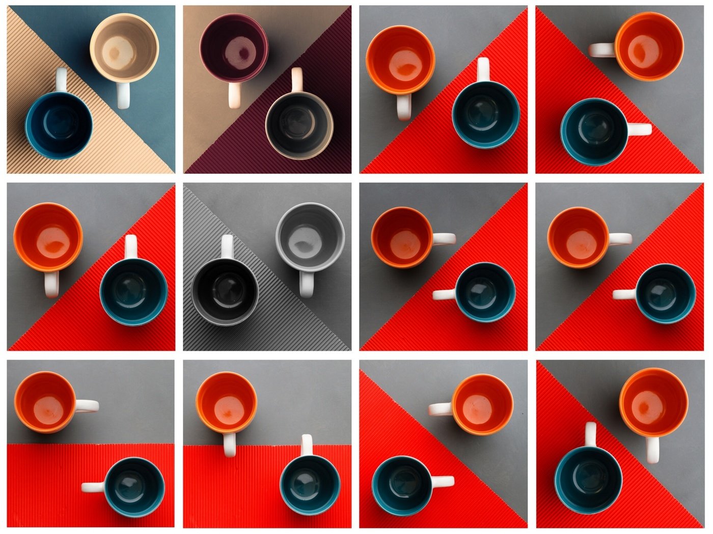 Обои текстура, кружки, геометрия, чашки, texture, mugs, geometry, cup разрешение 2048x1553 Загрузить
