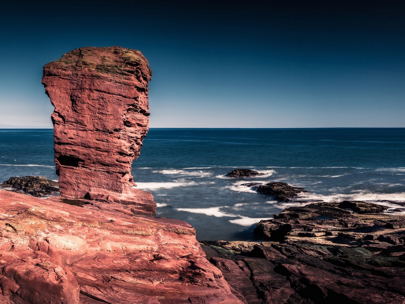 Обои скалы, море, побережье, шотландия, ангус, seaton cliffs, rocks, sea, coast, scotland, angus разрешение 2294x1100 Загрузить
