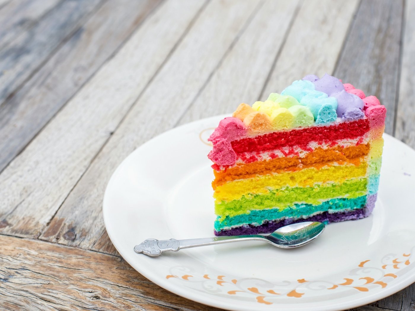 Обои радуга, разноцветный, тарелка, торт, ложка, кусок, слои, rainbow, colorful, plate, cake, spoon, piece, layers разрешение 2880x1800 Загрузить