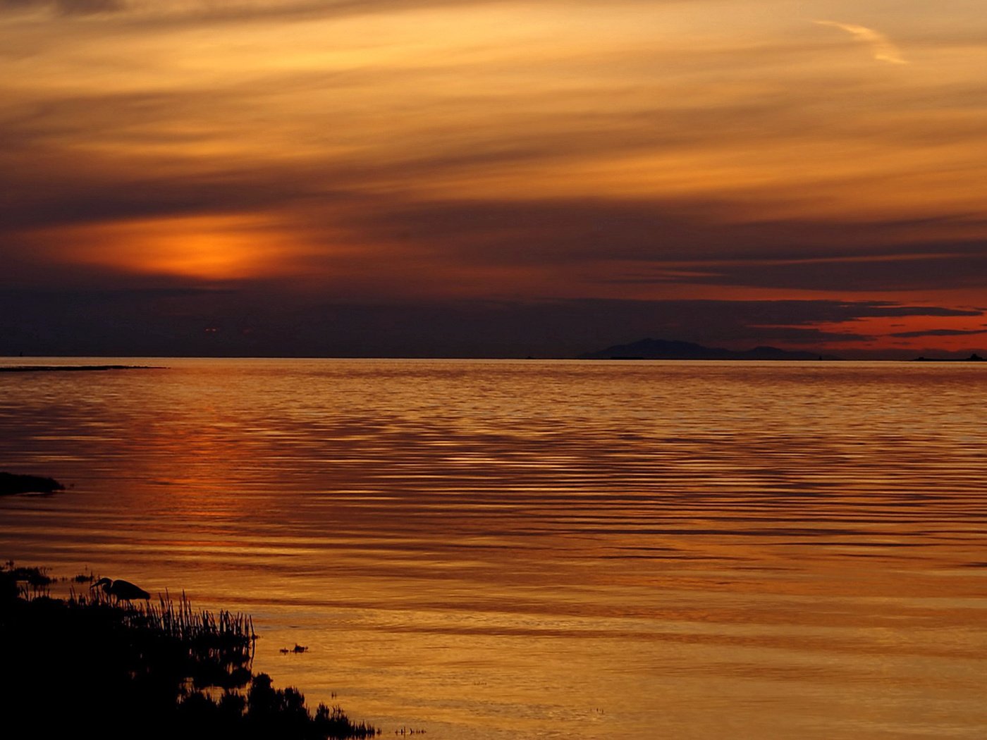 Обои небо, вода, закат, the sky, water, sunset разрешение 1920x1080 Загрузить