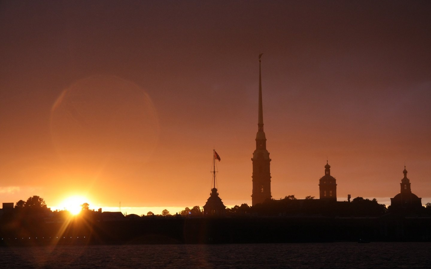 Обои закат, санкт-петербург, питер, петропавловская крепость, sunset, saint petersburg, peter, peter and paul fortress разрешение 2560x1600 Загрузить