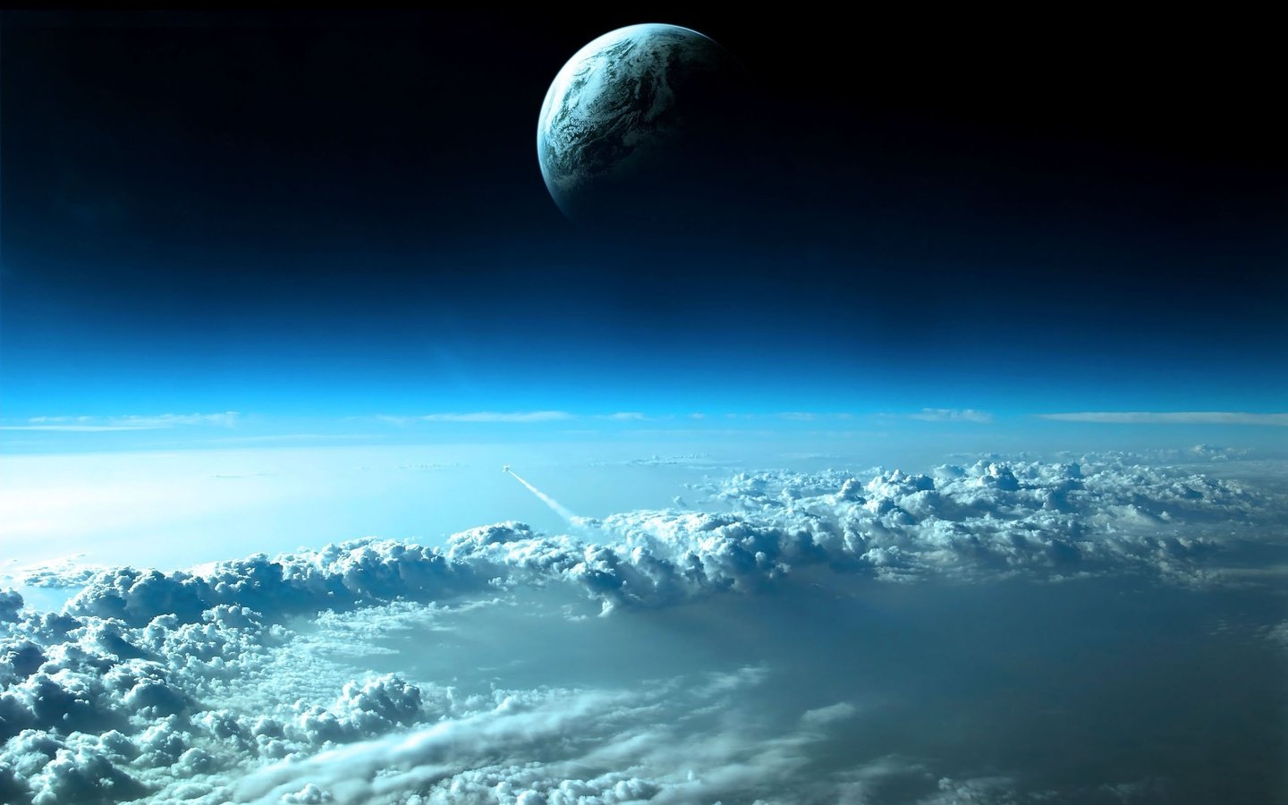 Обои облака, планета, атмосфера, clouds, planet, the atmosphere разрешение 2560x1600 Загрузить