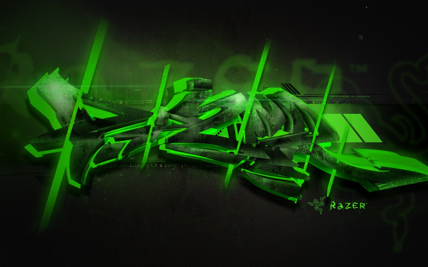 Обои razer, графитти, грин, graffiti, green разрешение 1920x1080 Загрузить