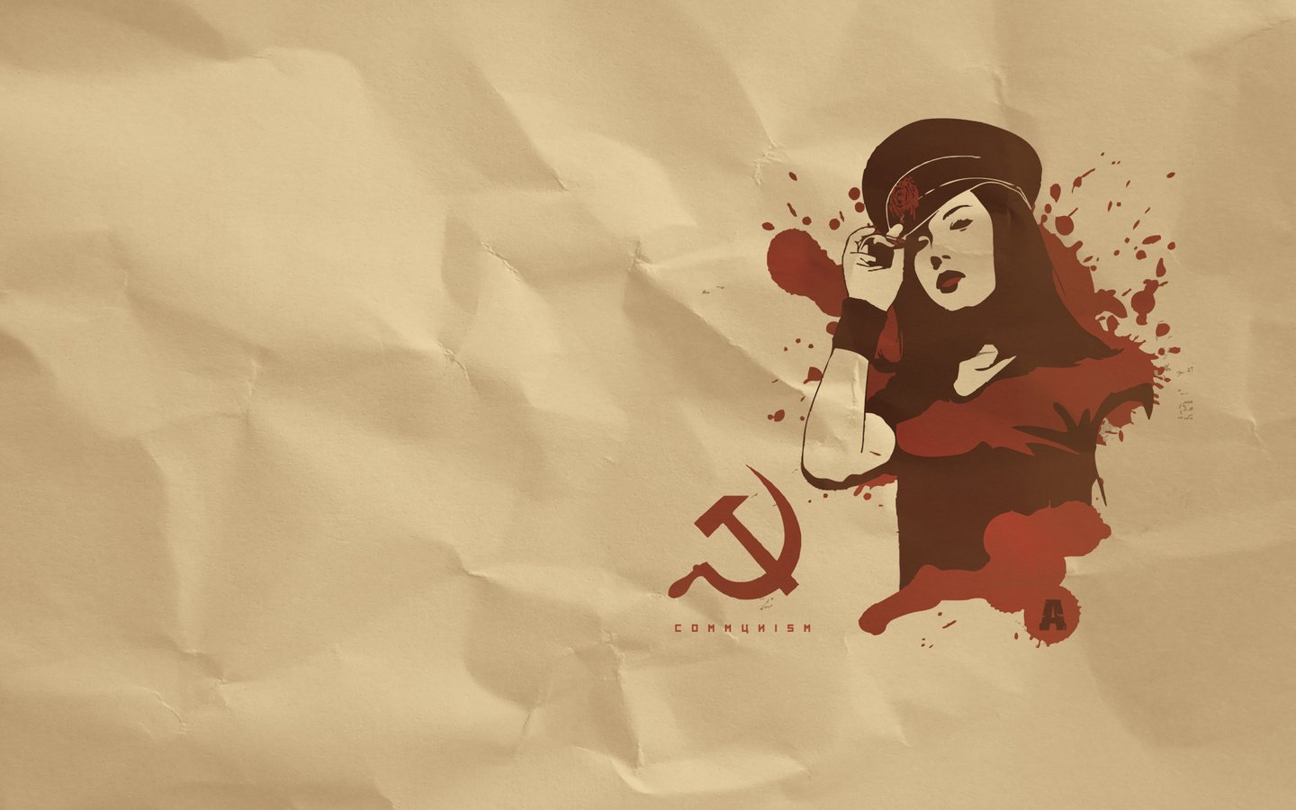 Обои девушка, серп, молот, коммунизм, фуражка, girl, hammer, communism, cap разрешение 1920x1200 Загрузить