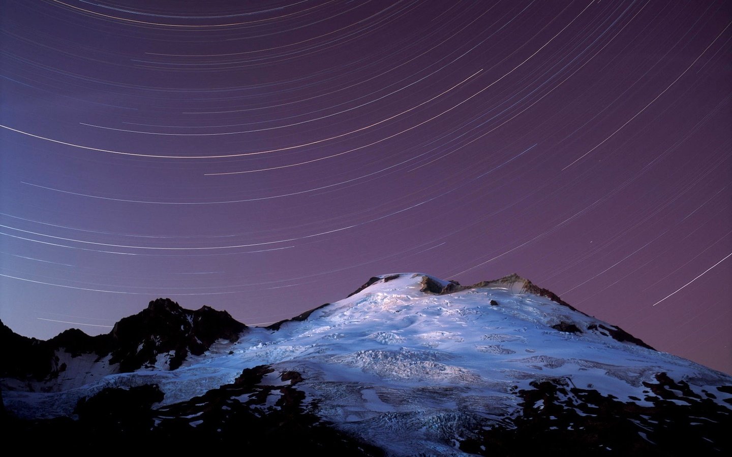 Обои снег, звезды, гора, snow, stars, mountain разрешение 1920x1200 Загрузить