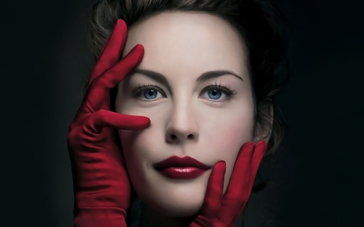 Обои черный фон, перчатки, красивая, лив тайлер, black background, gloves, beautiful, liv tyler разрешение 1920x1200 Загрузить