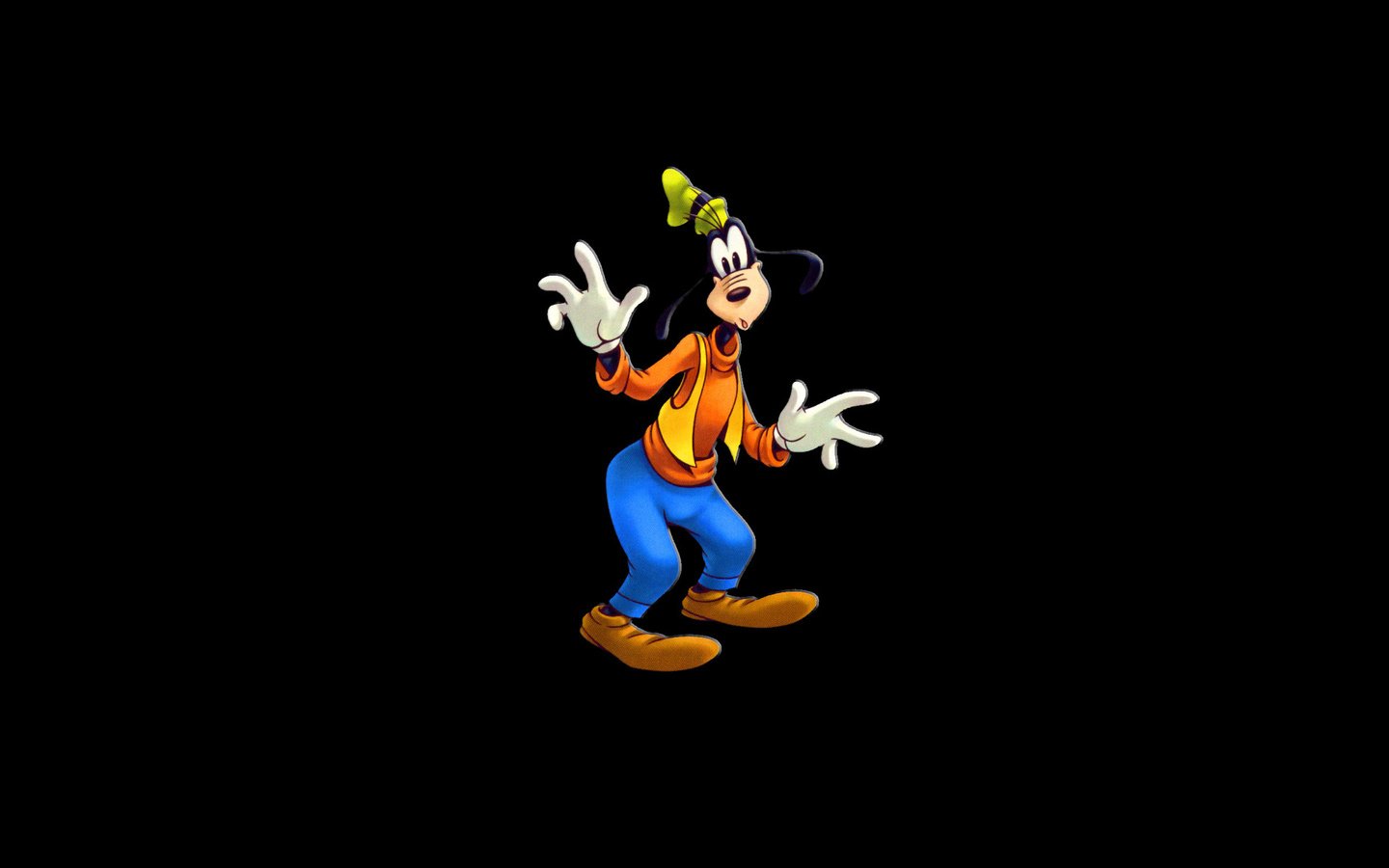 Обои черный фон, удивление, уолт дисней, гуффи, goof, гуфи, black background, surprise, walt disney, goofy разрешение 1920x1200 Загрузить