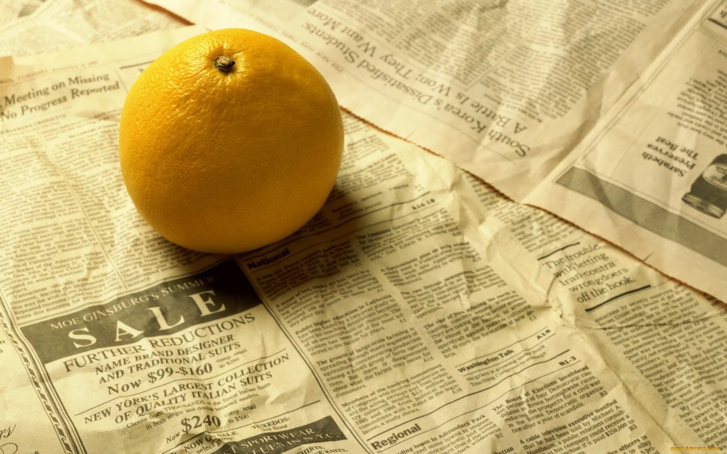 Обои фрукты, апельсин, цитрус, газета, fruit, orange, citrus, newspaper разрешение 1920x1200 Загрузить