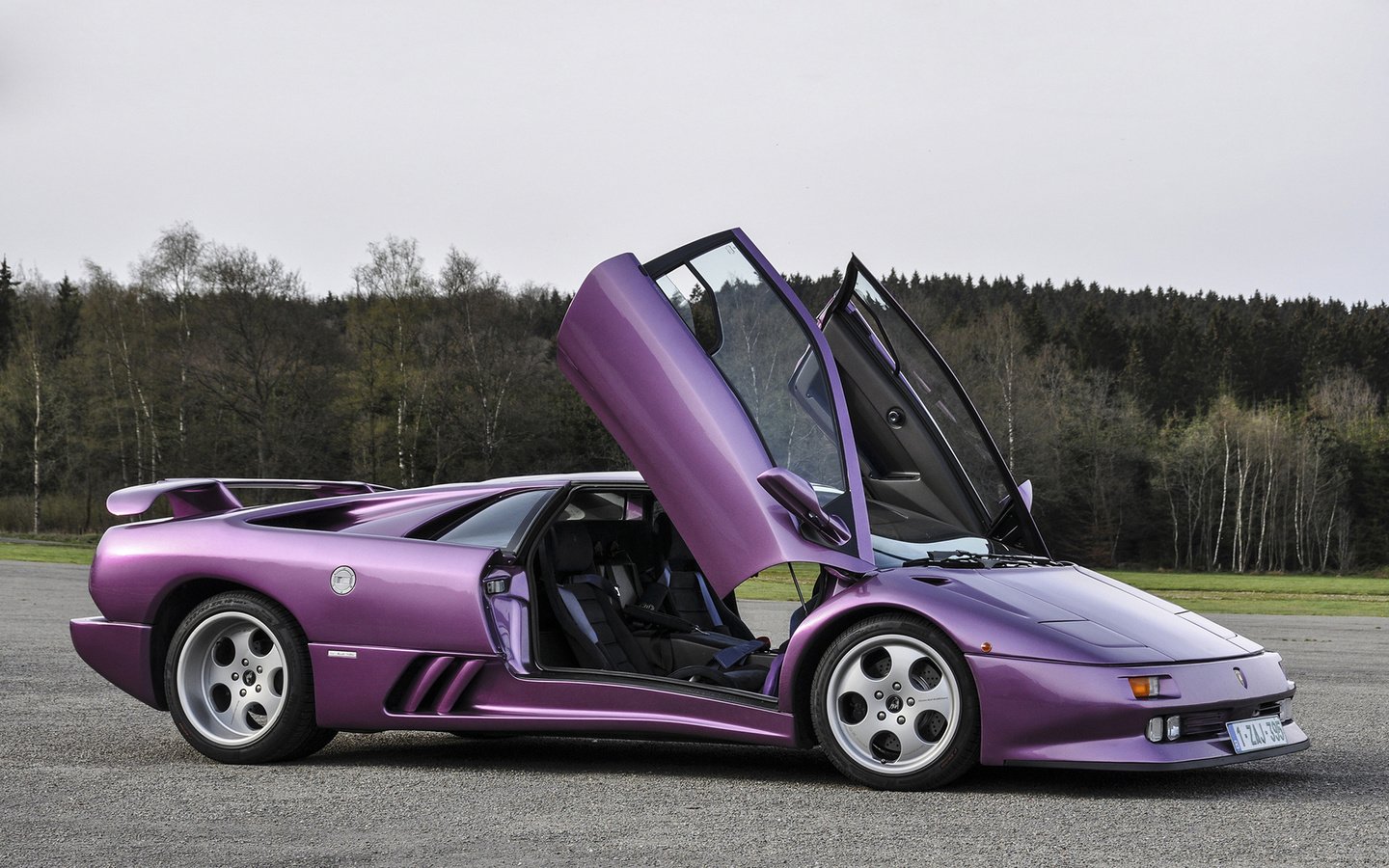 Обои ламборгини, диабло, se30,     дерево, лиловая, lamborghini, diablo, tree, purple разрешение 1920x1200 Загрузить