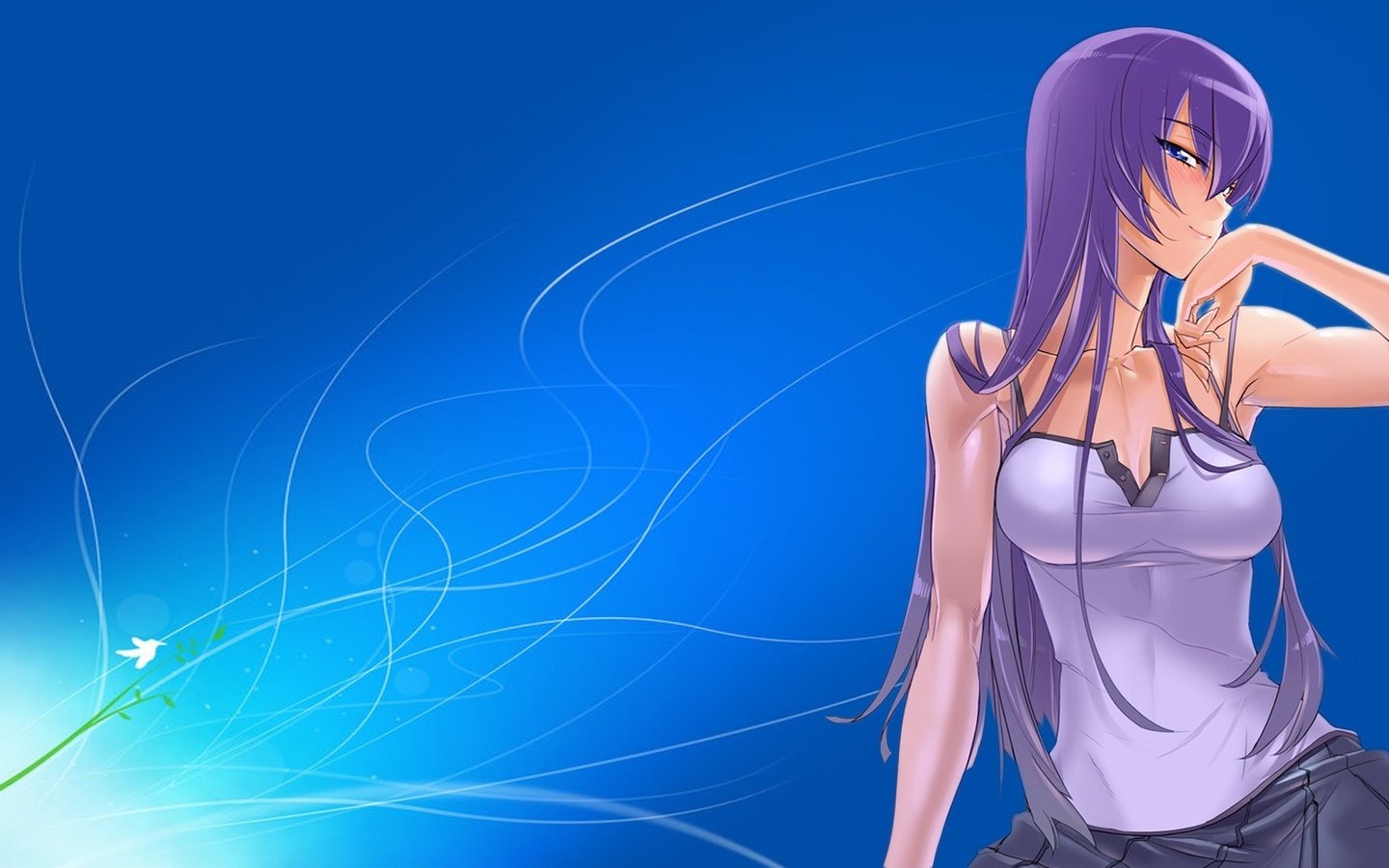 Обои девушка, аниме, волосы, highschool of the dead, busujima saeko, girl, anime, hair разрешение 1920x1080 Загрузить