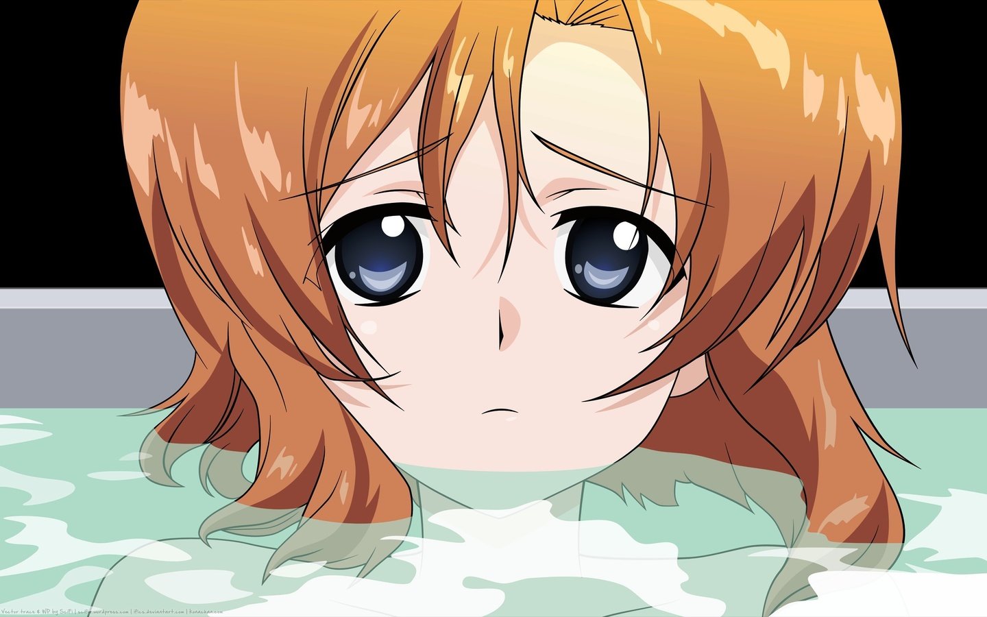 Обои вода, девушка, взгляд, волосы, лицо, купание, higurashi no naku koro ni, ryuuguu rena, water, girl, look, hair, face, bathing разрешение 2560x1600 Загрузить