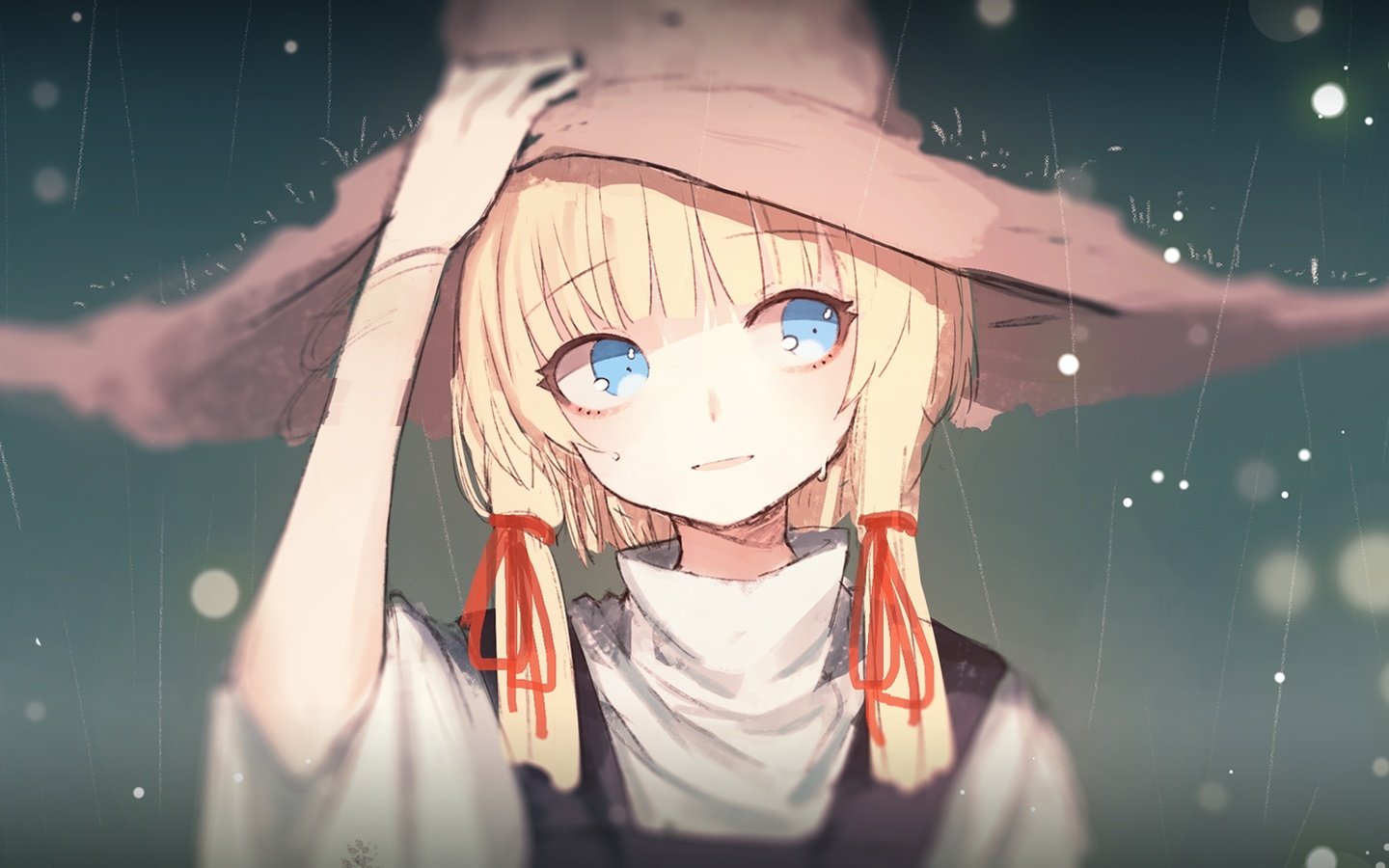 Обои блонд, мория сувако, глаза голубые, тохо, raining, witch hat, blonde, moriya suwako, blue eyes, touhou разрешение 1920x1080 Загрузить