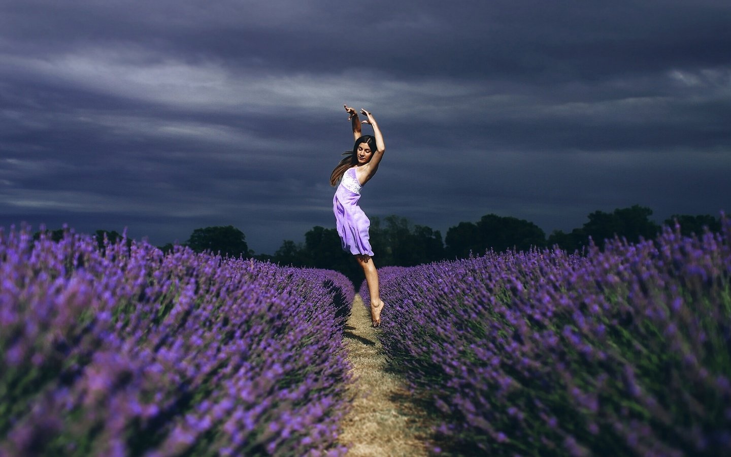 Обои цветы, девушка, настроение, поле, лаванда, прыжок, танец, flowers, girl, mood, field, lavender, jump, dance разрешение 1920x1201 Загрузить