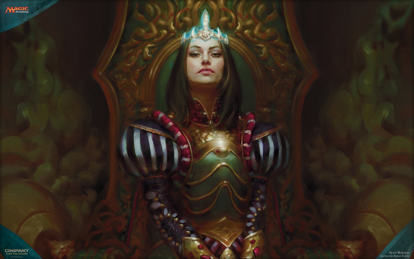 Обои арт, magic the gathering, mtg, queen marchesa, conspiracy take the crown, kieran yanner, art разрешение 2560x1600 Загрузить