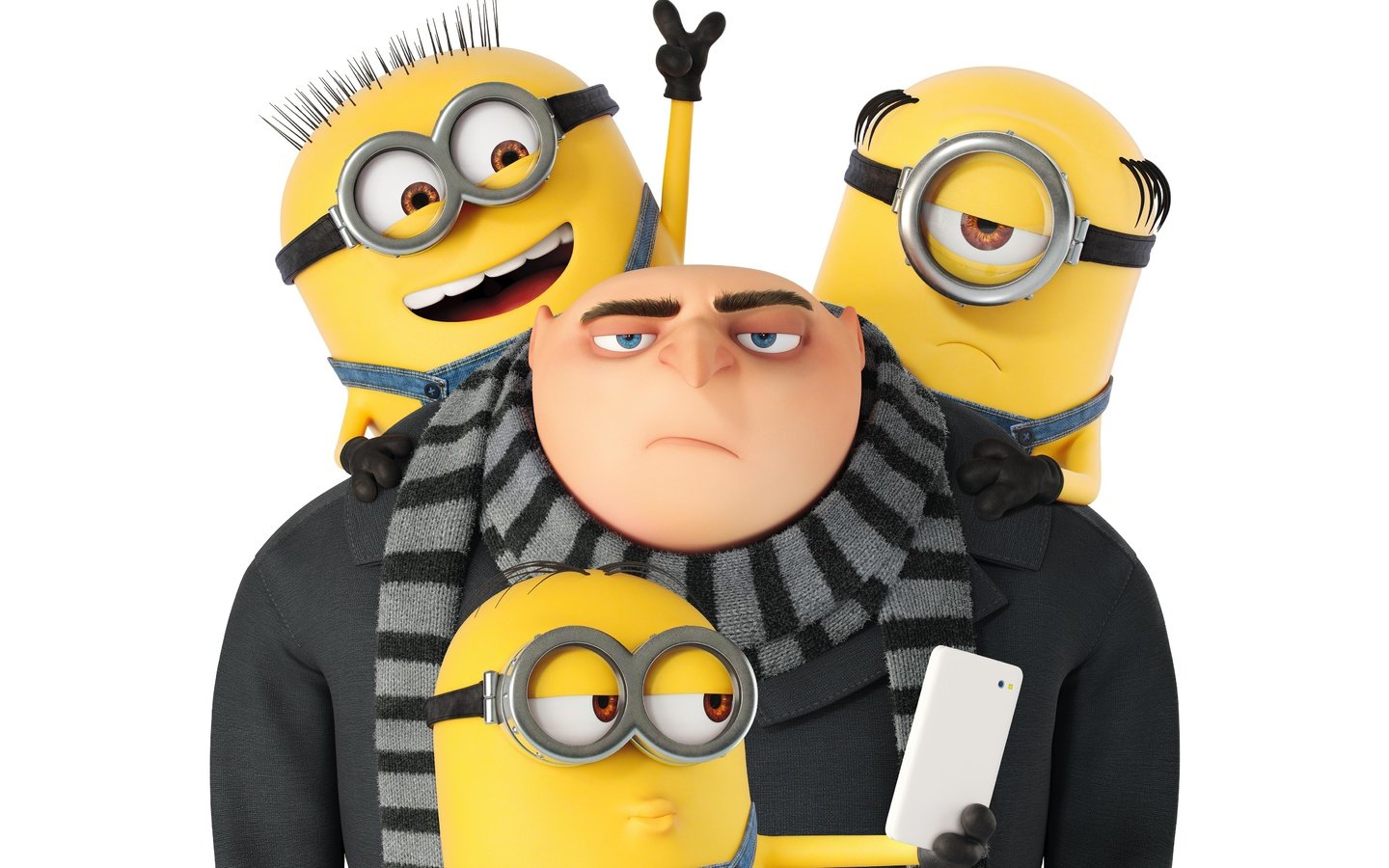 Обои очки, мультфильм, белый фон, миньоны, gru, гадкий я 3, glasses, cartoon, white background, minions, despicable me 3 разрешение 5000x3074 Загрузить