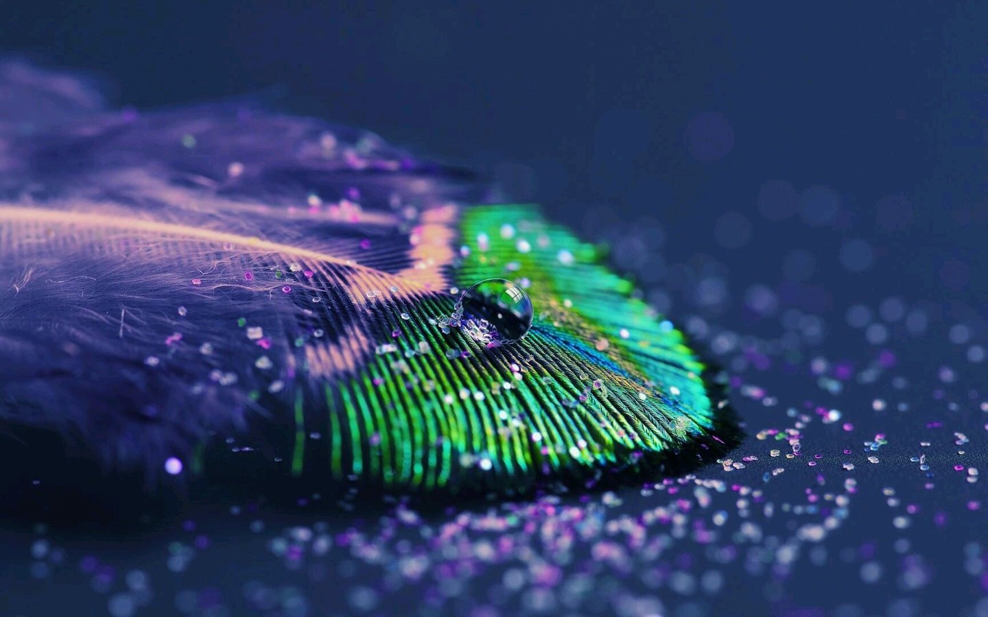 Обои фон, капля, перо, перышко, перо павлина, background, drop, pen, a feather, peacock feather разрешение 1920x1080 Загрузить