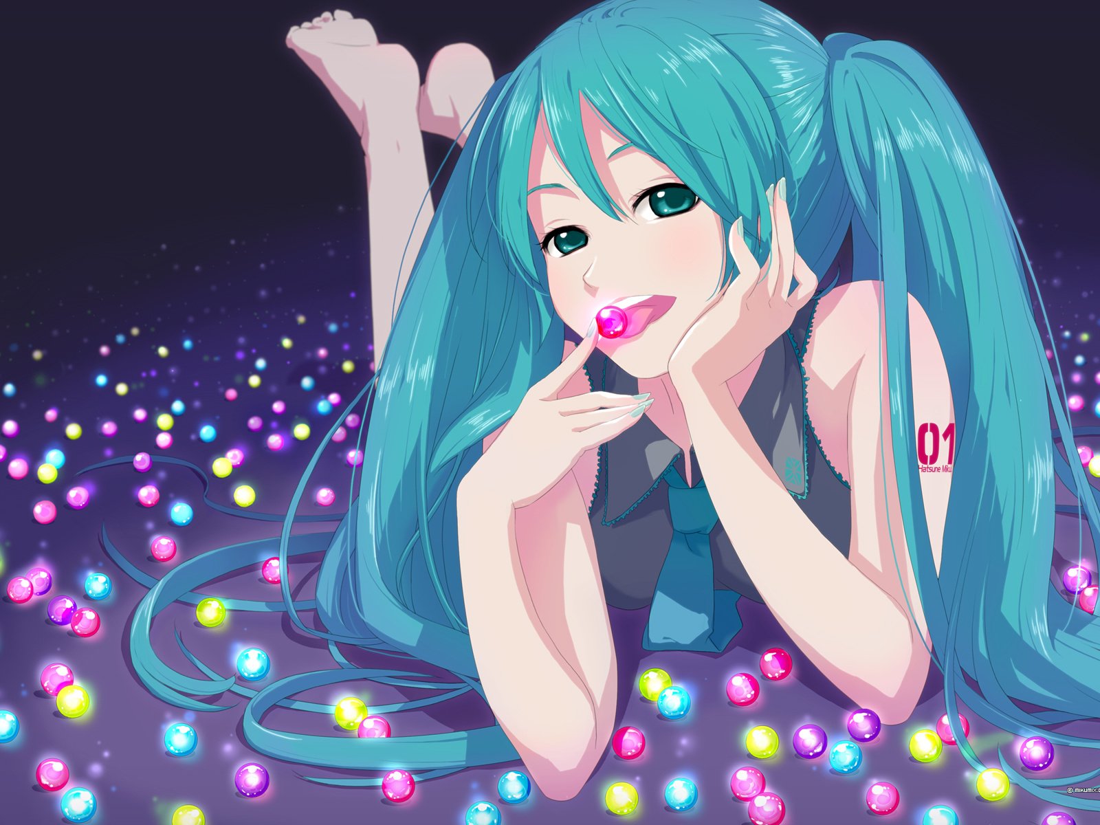 Обои рисунок, девушка, конфеты, вокалоид, мику хацунэ, figure, girl, candy, vocaloid, hatsune miku разрешение 1920x1200 Загрузить