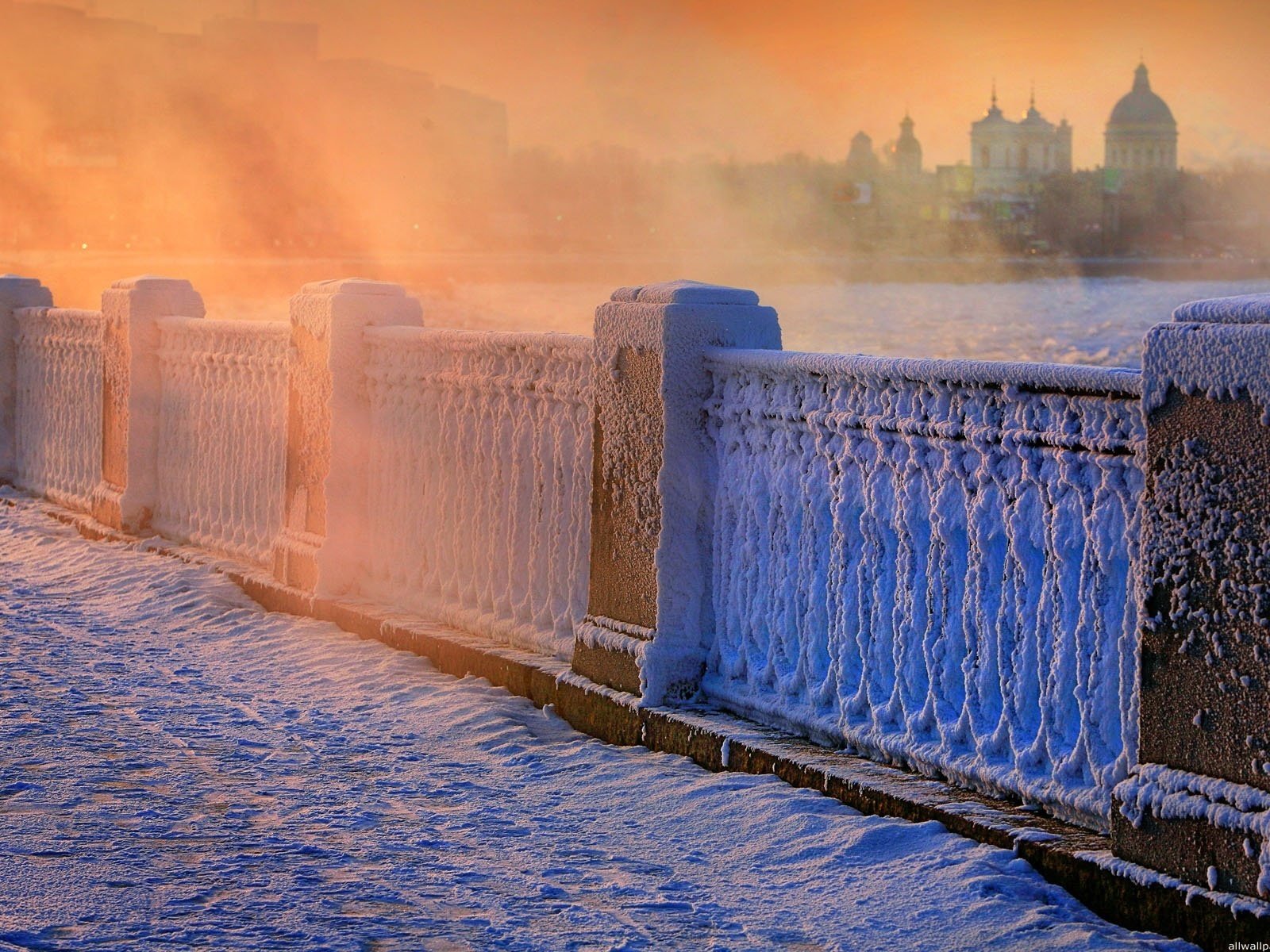 Обои снег, зима, мороз, перила, питер, snow, winter, frost, railings, peter разрешение 1920x1200 Загрузить