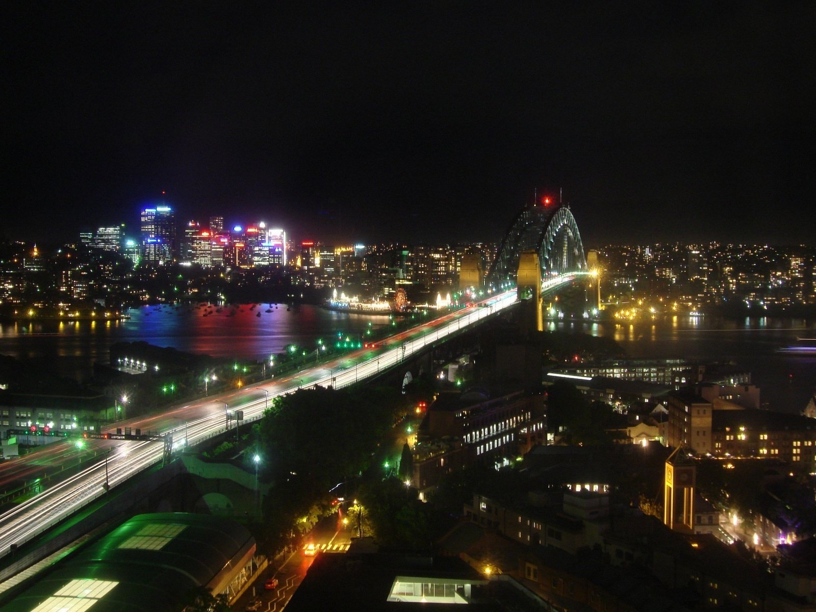 Обои ночь, панорама, город, сидней, ночные огни, городской пейзаж, night, panorama, the city, sydney, night lights, the urban landscape разрешение 1920x1200 Загрузить