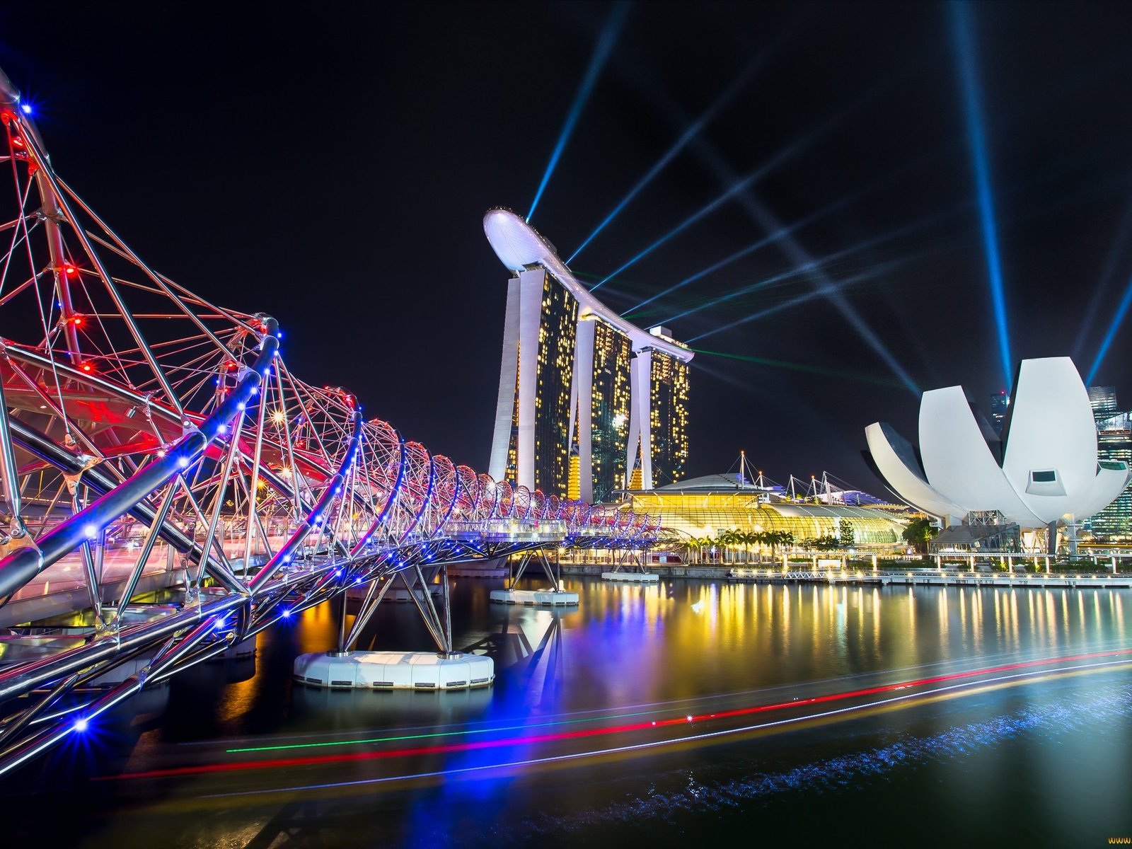 Обои ночь, огни, мост, отель, сингапур, marina bay sands, night, lights, bridge, the hotel, singapore разрешение 2048x1369 Загрузить