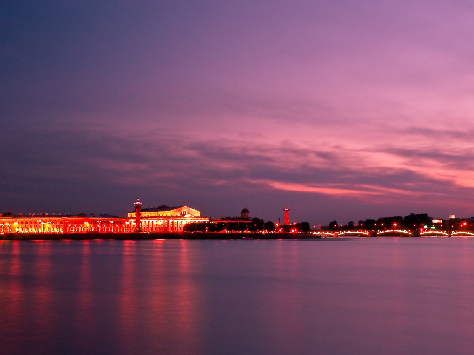 Обои огни, вечер, закат, город, санкт-петербург, питер, lights, the evening, sunset, the city, saint petersburg, peter разрешение 2560x1600 Загрузить