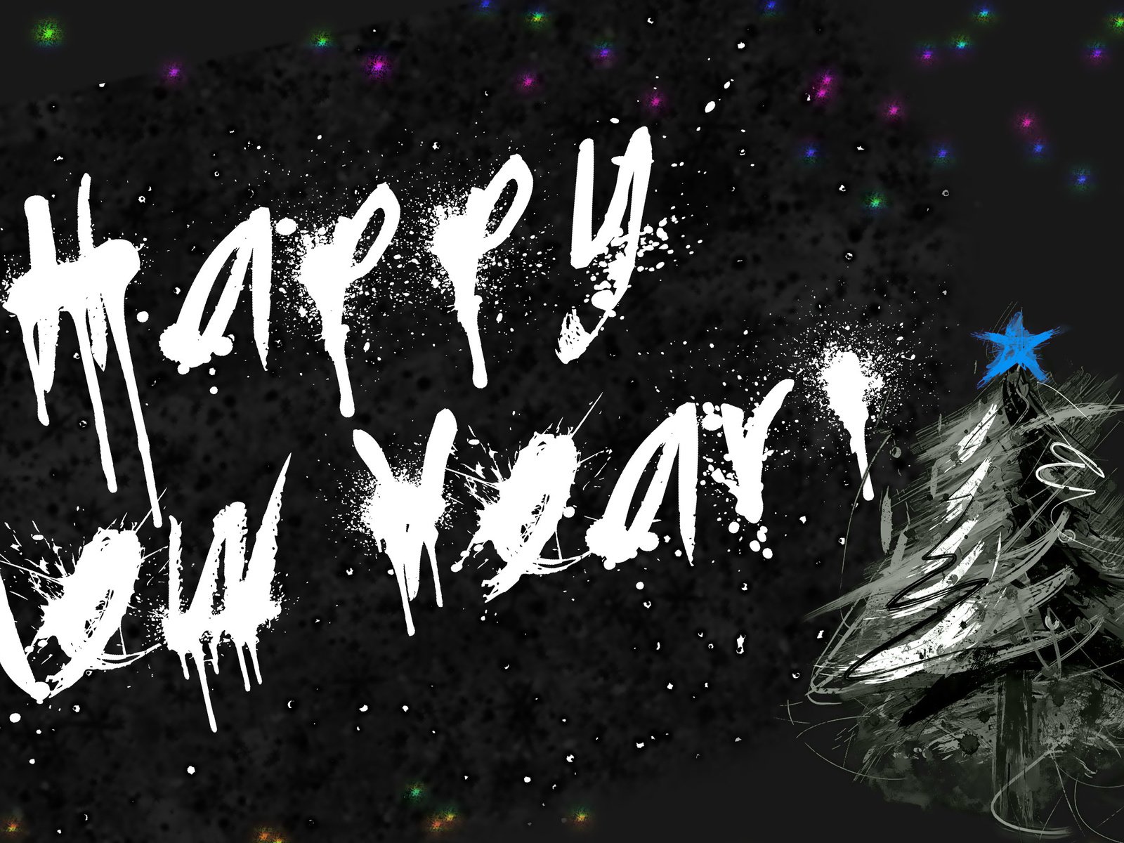 Обои рисунок, новый год, елка, поздравление, figure, new year, tree, congratulations разрешение 2560x1600 Загрузить