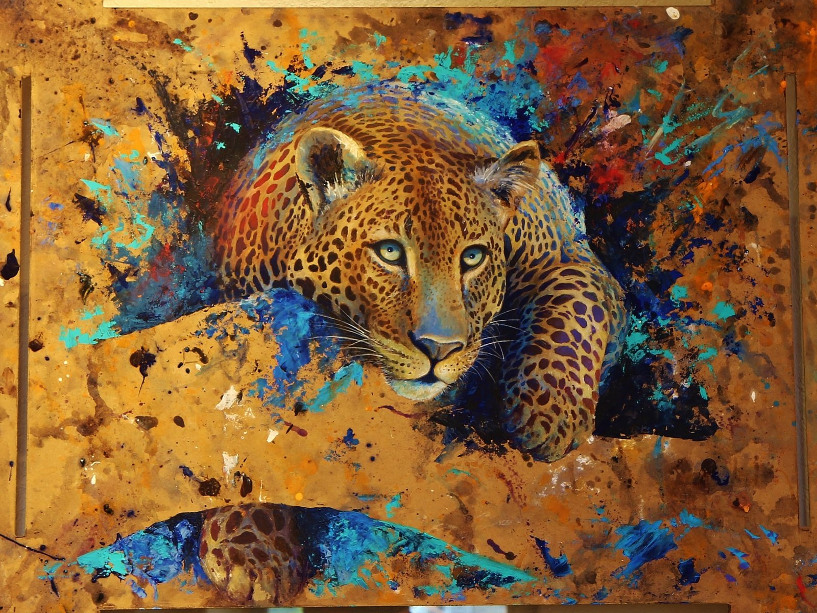 Обои арт, леопард, зверь, art, leopard, beast разрешение 3049x2123 Загрузить