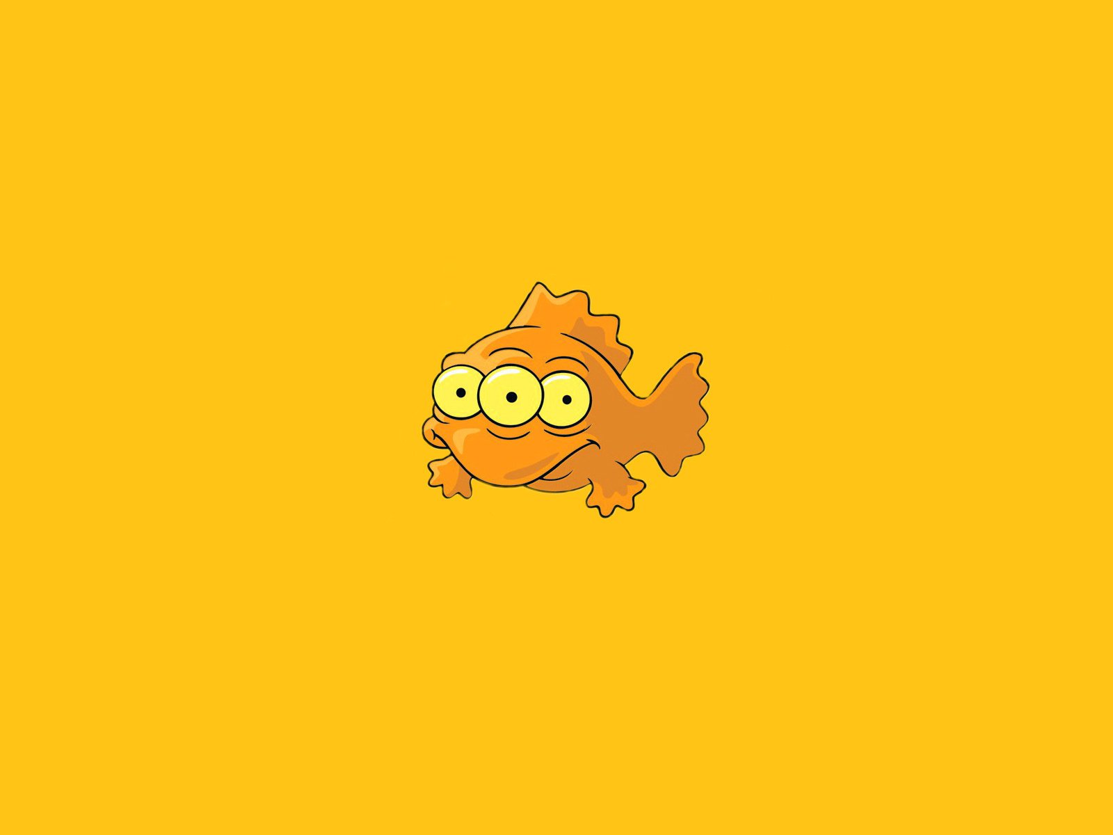 Обои минимализм, апельсин, рыба, симпсоны, simpsons, три глаза, minimalism, orange, fish, the simpsons, three eyes разрешение 1920x1200 Загрузить