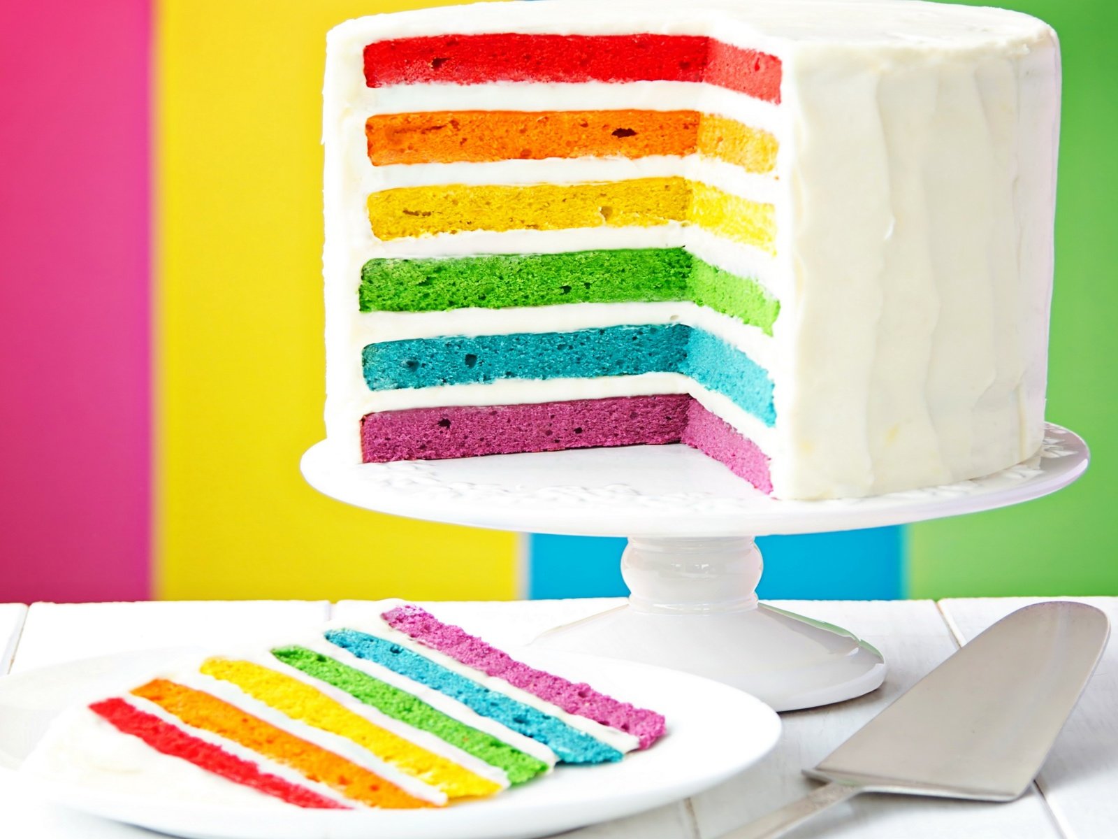 Обои фон, цвет, радуга, сладкое, торт, десерт, слои, крем, background, color, rainbow, sweet, cake, dessert, layers, cream разрешение 2880x1800 Загрузить