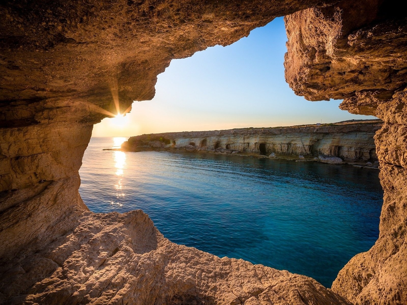 Обои скалы, солнце, море, кипр, rocks, the sun, sea, cyprus разрешение 1920x1200 Загрузить