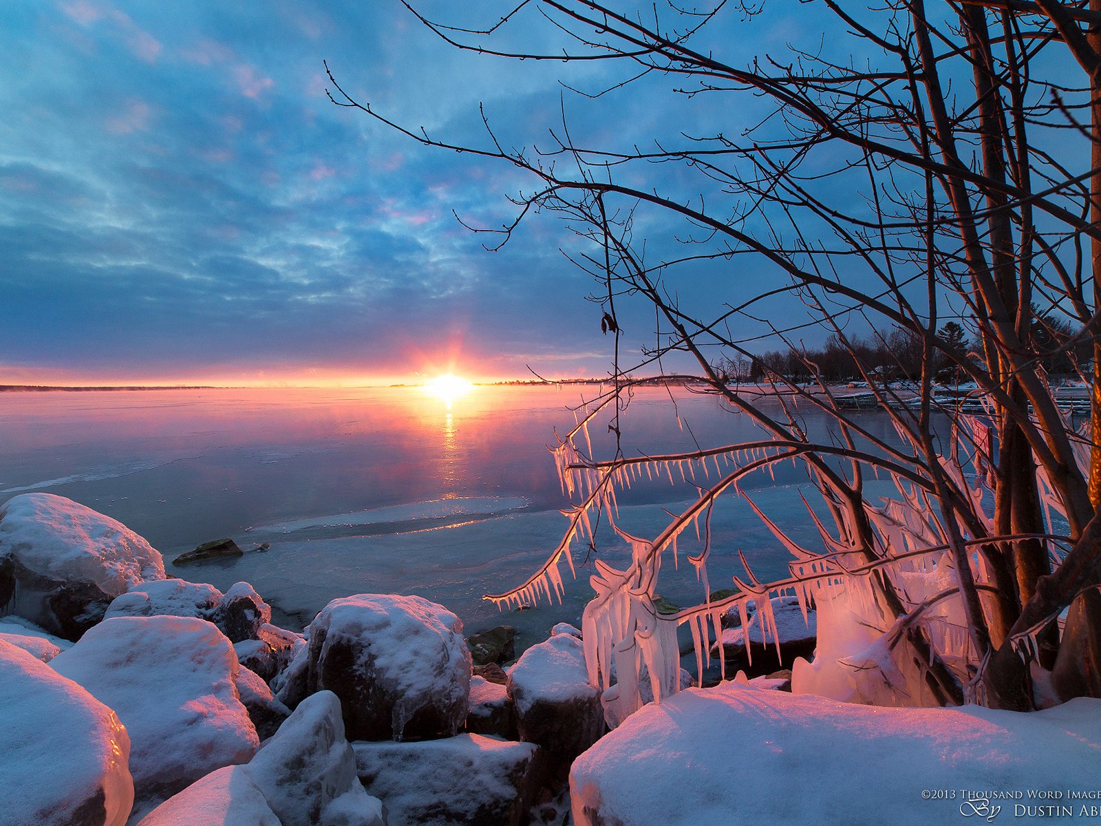 Обои река, природа, зима, рассвет, канада, онтарио, dustin abbott, bodies of water, ottawa river, river, nature, winter, dawn, canada, ontario разрешение 1920x1200 Загрузить