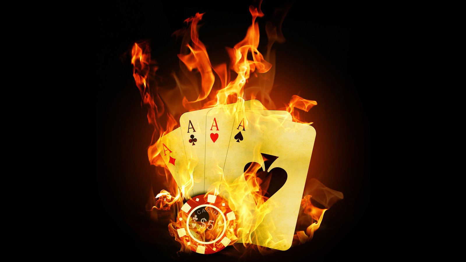 Обои пламя, казино, покер, карты, огонь, тузы, flame, casino, poker, card, fire, aces разрешение 1920x1200 Загрузить