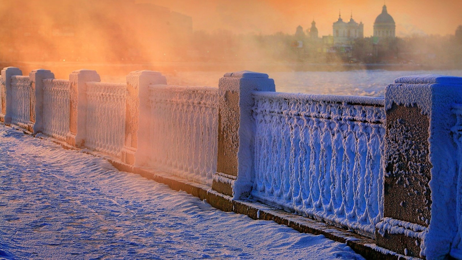 Обои снег, зима, мороз, перила, питер, snow, winter, frost, railings, peter разрешение 1920x1200 Загрузить