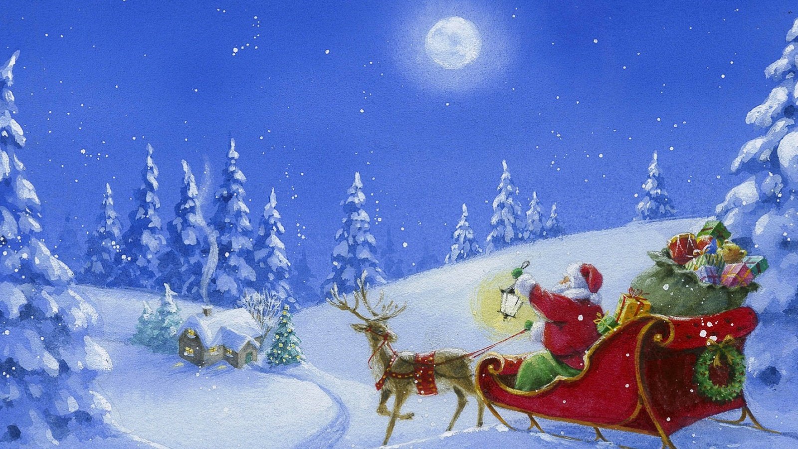 Обои рисунок, снег, зима, подарки, сани, дед мороз, елки, рождество, figure, snow, winter, gifts, sleigh, santa claus, tree, christmas разрешение 1920x1440 Загрузить