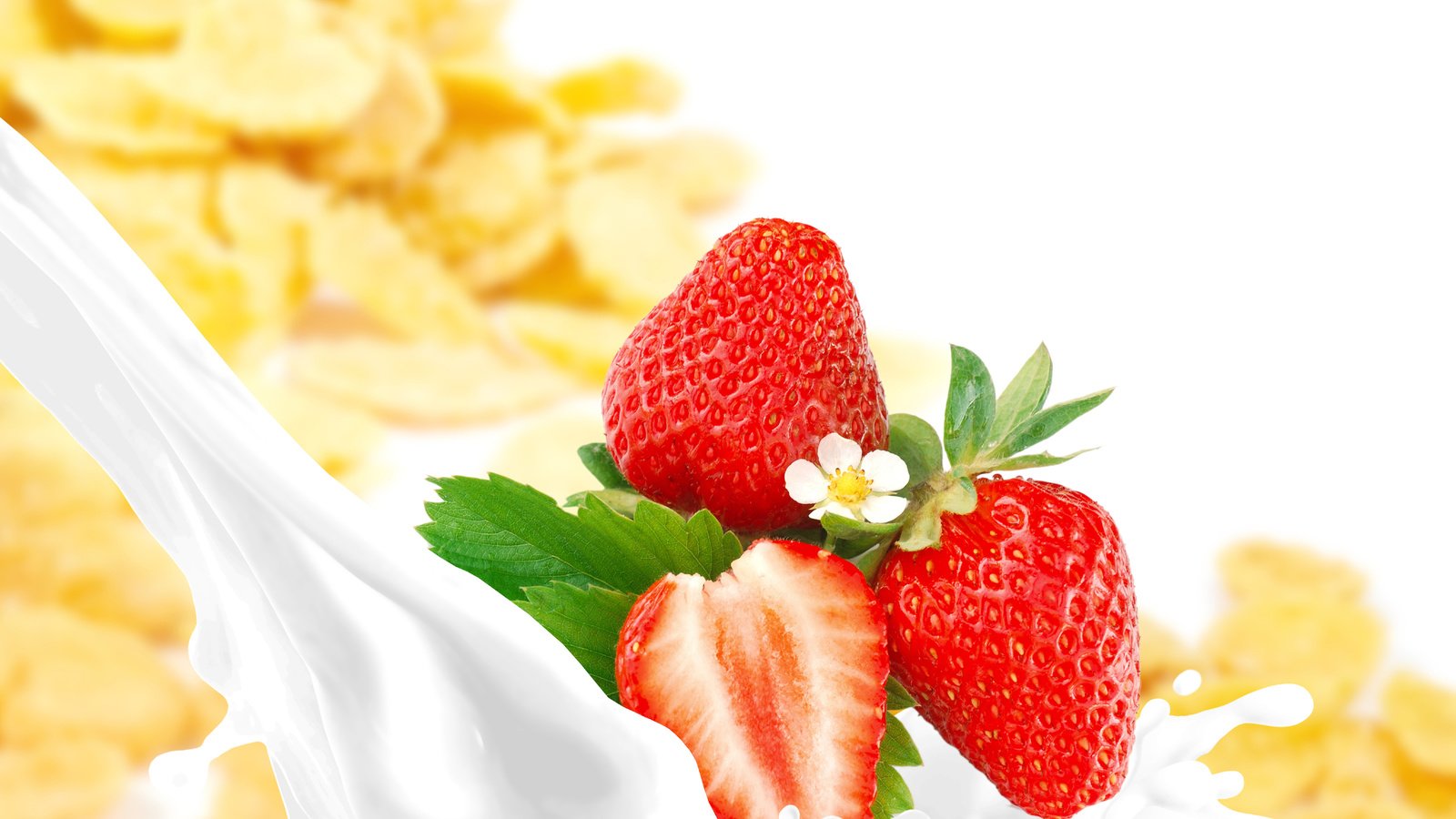 Обои клубника, ягоды, молоко, хлопья, strawberry, berries, milk, cereal разрешение 7000x4884 Загрузить