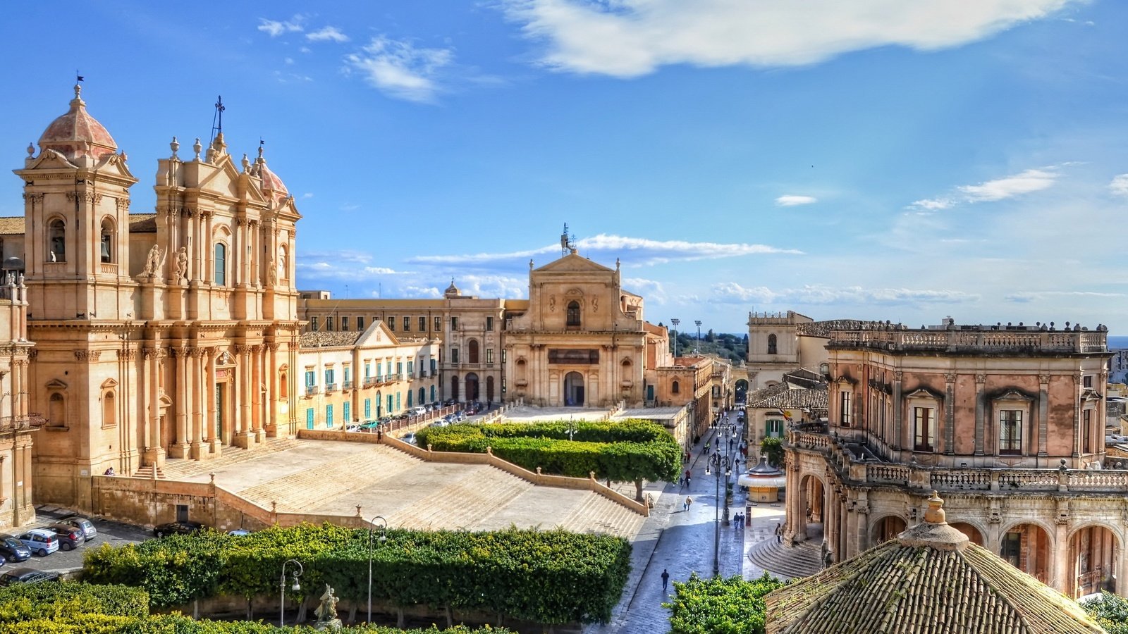 Обои италия, noto, cathedral of noto, кафедральный собор святого николая, roman catholic cathedral in noto in sicily, siracusa, italy, cathedral of st. nicholas разрешение 3000x1818 Загрузить