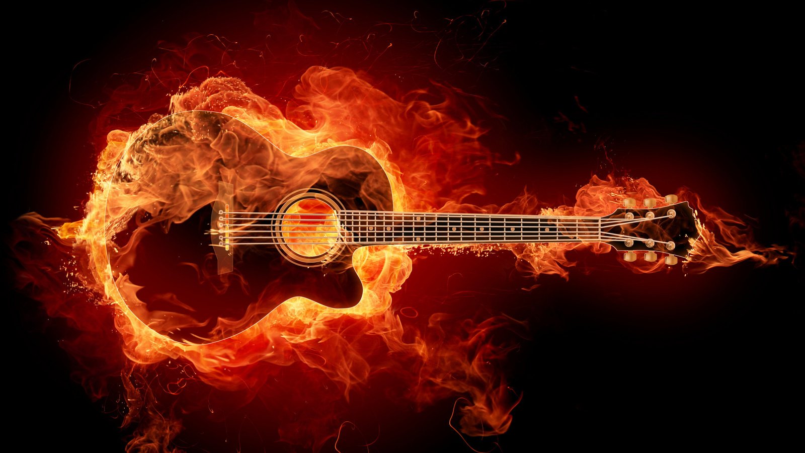 Обои гитара, огонь, струны, рок, гитарный риф, guitar, fire, strings, rock, guitar riff разрешение 1920x1200 Загрузить