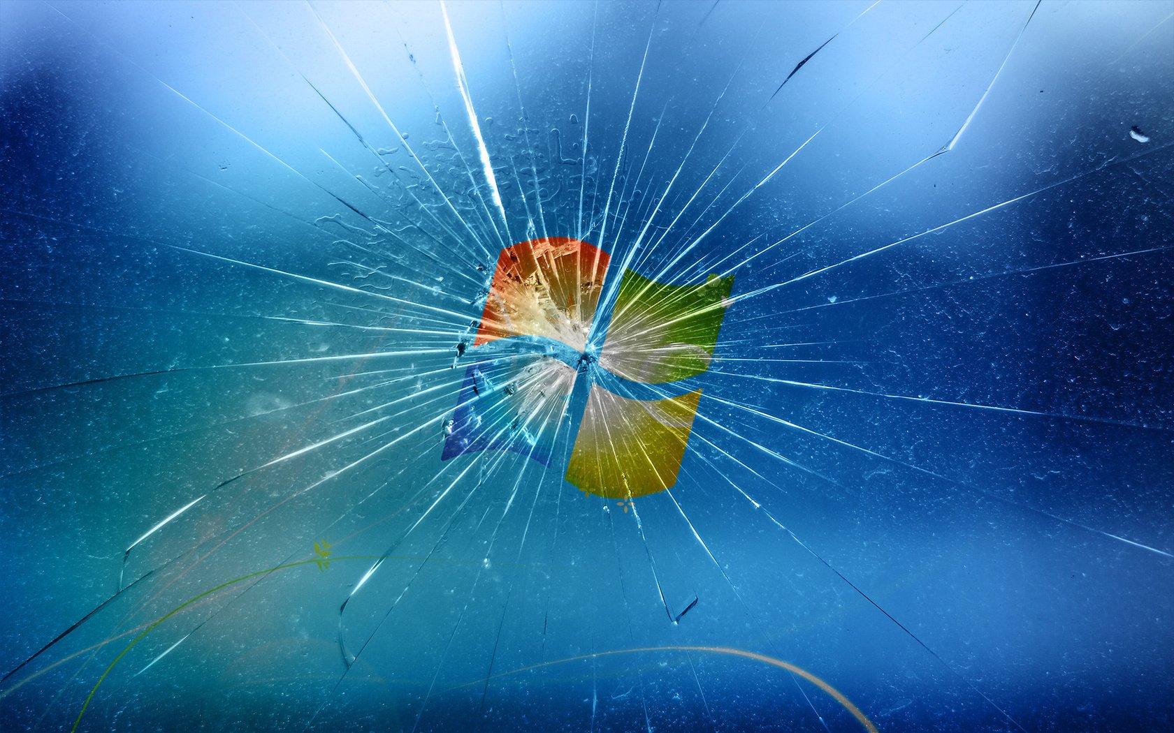 Обои синий, стекло, windows 7, разбитое, blue, glass, broken разрешение 1920x1200 Загрузить