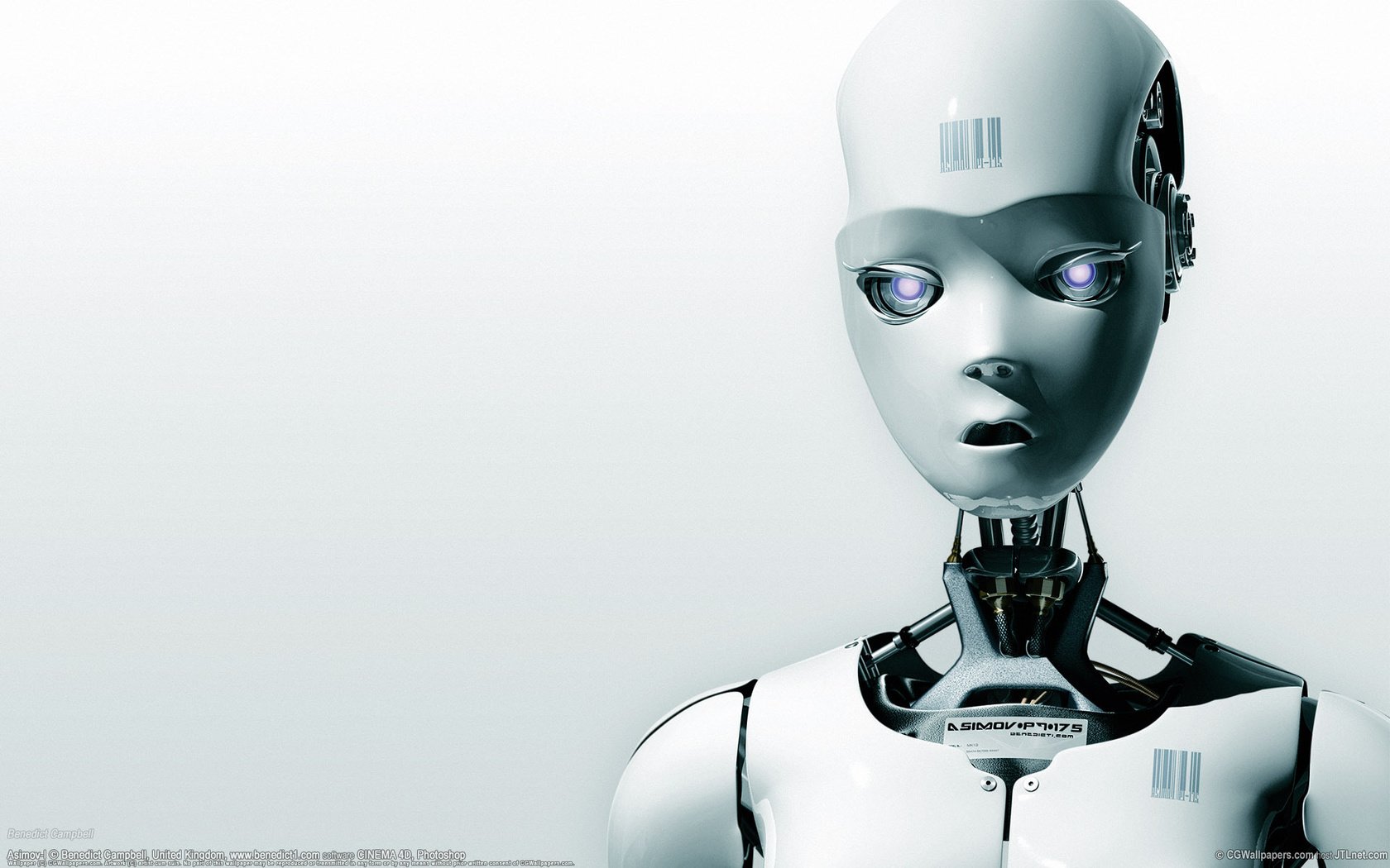 Обои робот, белый, штрих-код, robot, white, barcode разрешение 1920x1200 Загрузить