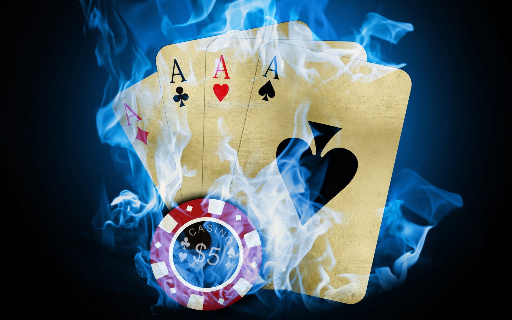 Обои казино, покер, карты, огонь, фишка, casino, poker, card, fire, the trick разрешение 2560x1600 Загрузить