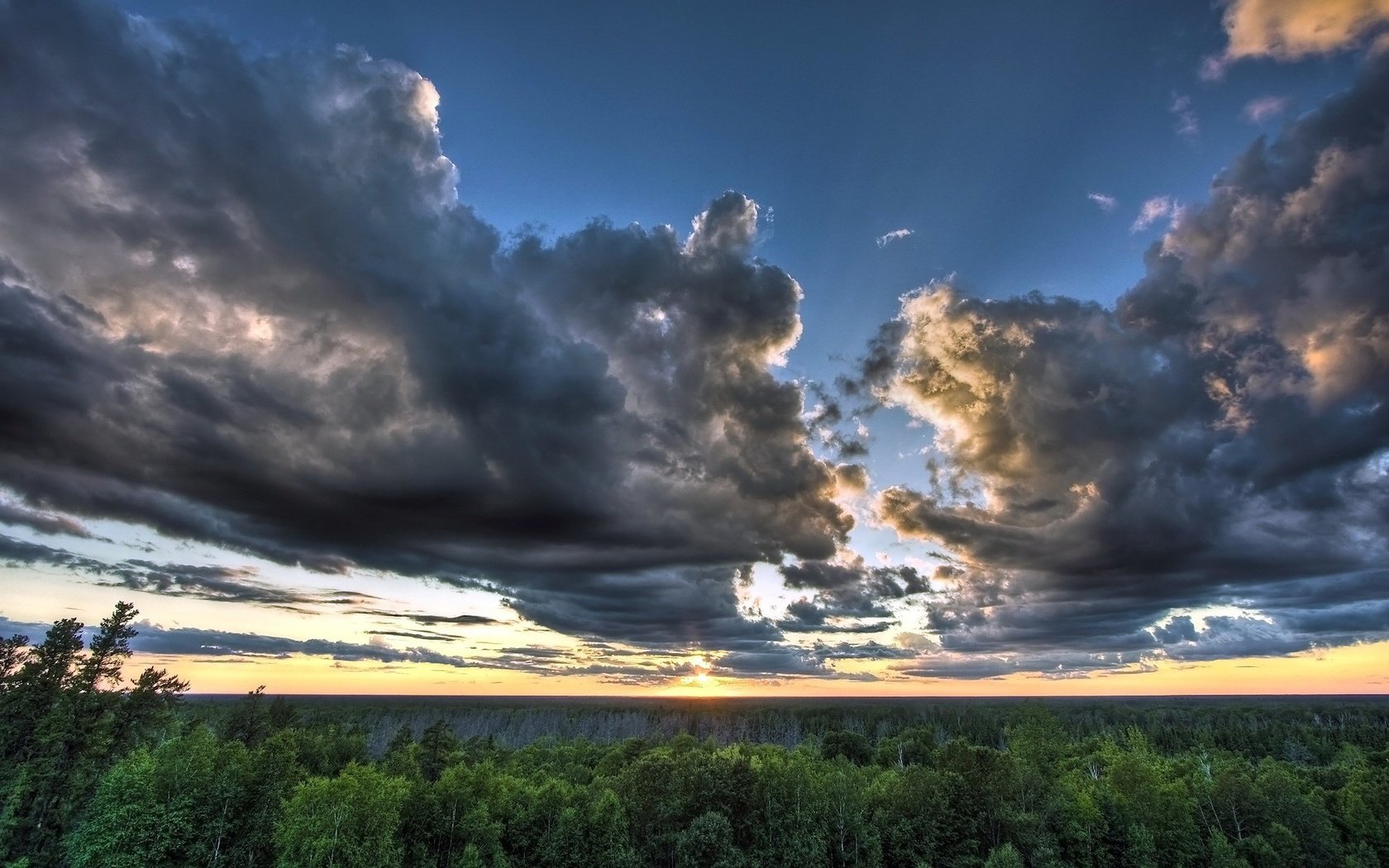 Обои небо, облака, лес, the sky, clouds, forest разрешение 1920x1200 Загрузить