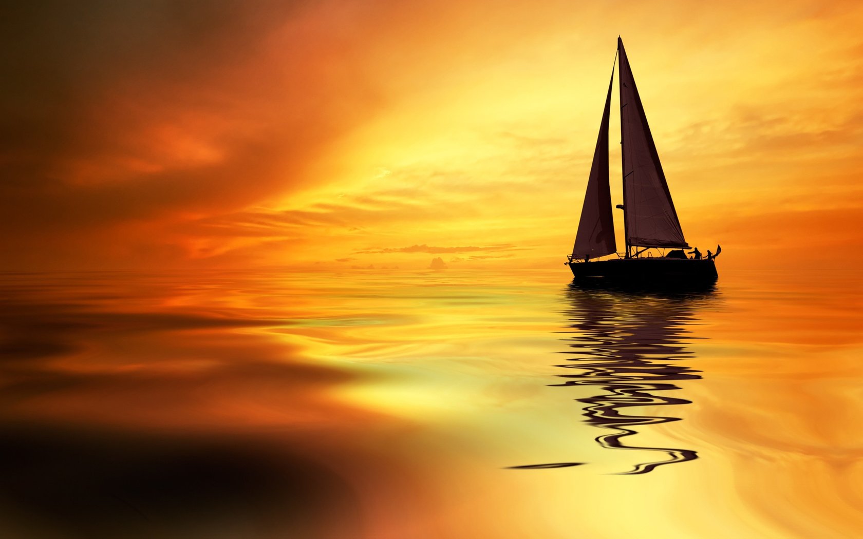 Обои закат, море, лодка, яхта, sunset, sea, boat, yacht разрешение 2560x1600 Загрузить