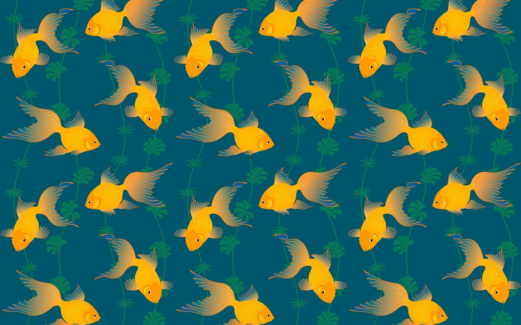 Обои арт, узор, рыбы, золотая рыбка, водоросли, хвост, art, pattern, fish, goldfish, algae, tail разрешение 1920x1280 Загрузить